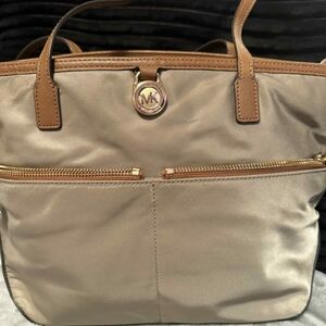 Michael Kors Gold and Tan Tote Bag